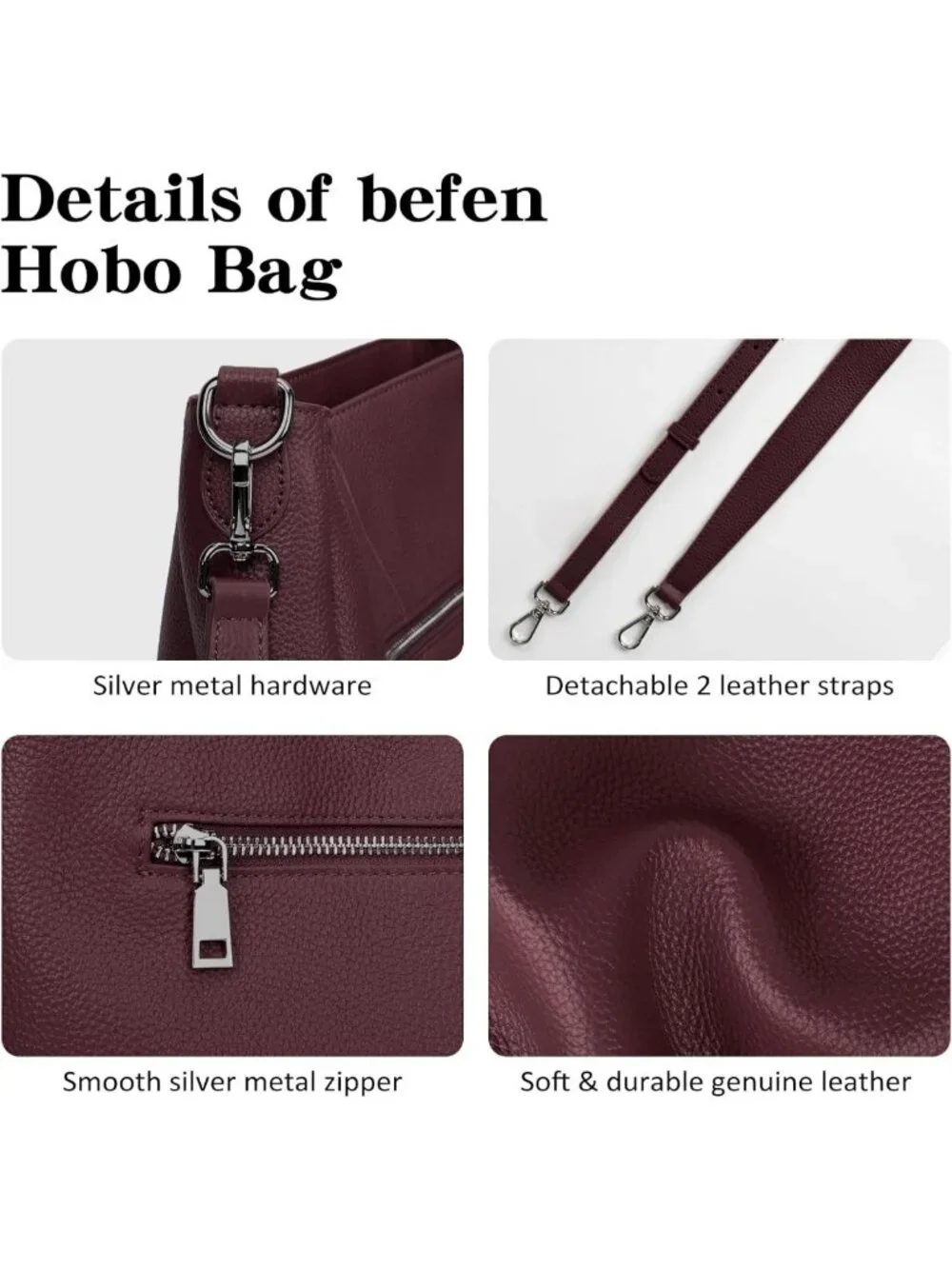 Soft Genuine Leather Hobo Bag for Women | Versatile Crossbody & Shoulder Purse